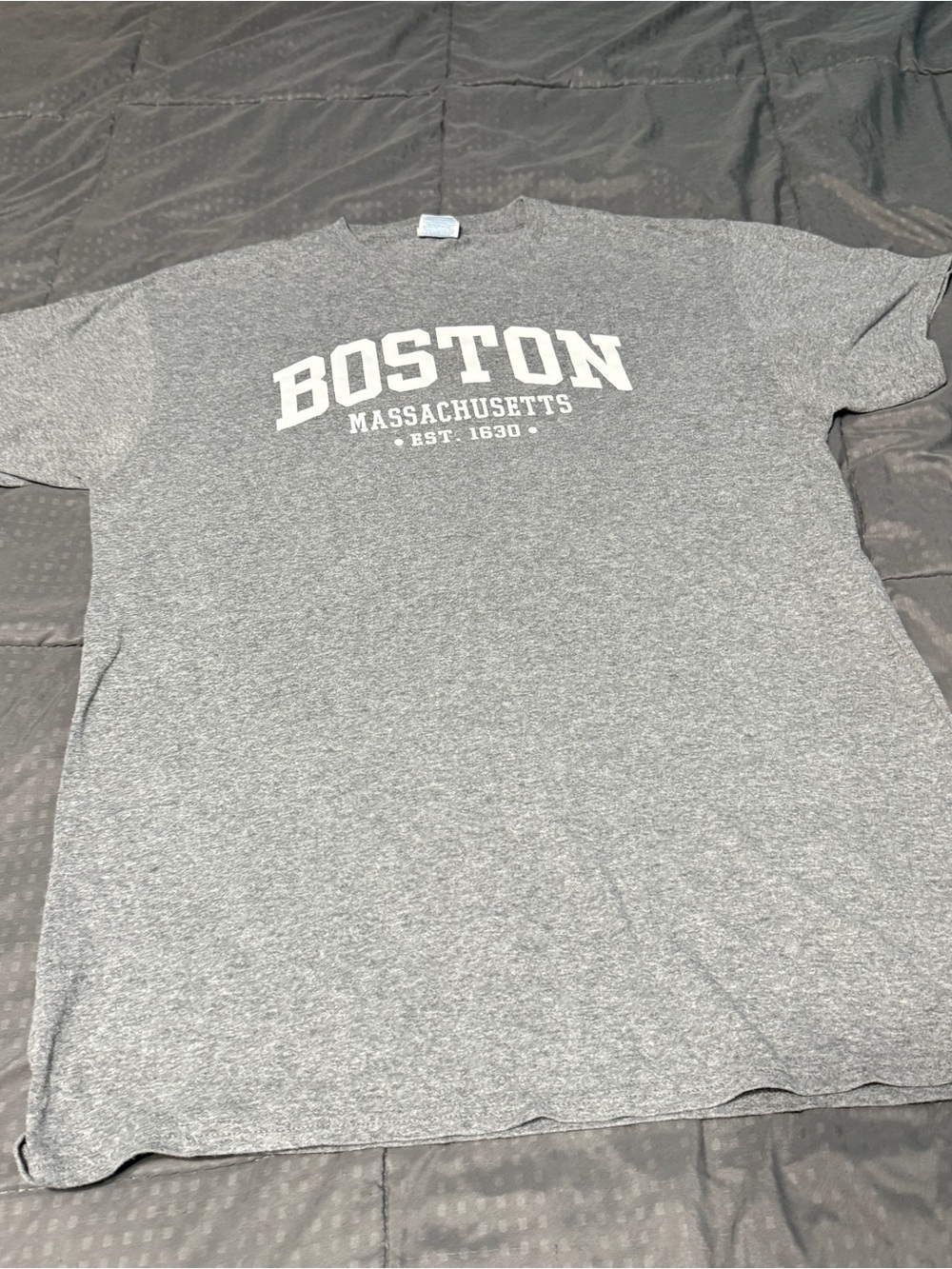 Boston Massachusetts Established 1630 Gray T-shirt Size Medium Delta